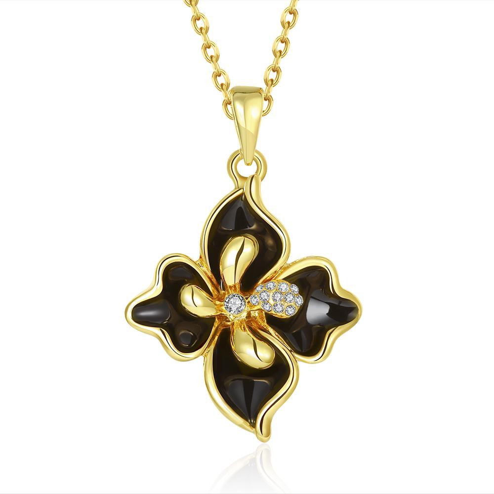 Jual empat daun semanggi gaya elegan kalung wanita Kalung LKN18KRGPN916-A emas LKN18KRGPN916
