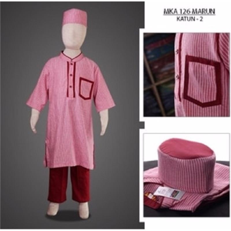 MKA126Marun(11-13tahun) baju koko anak eksklusif elegan
