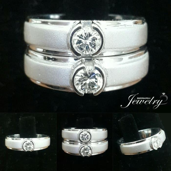 Wedding Ring Cincin Kawin BERLIAN Natural Diamond Ring Emas&Palladium