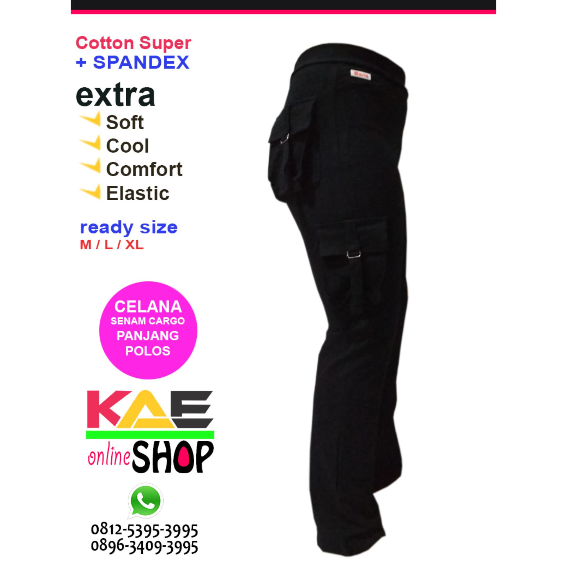 Celana Senam Cargo 7/8 hitam XXL