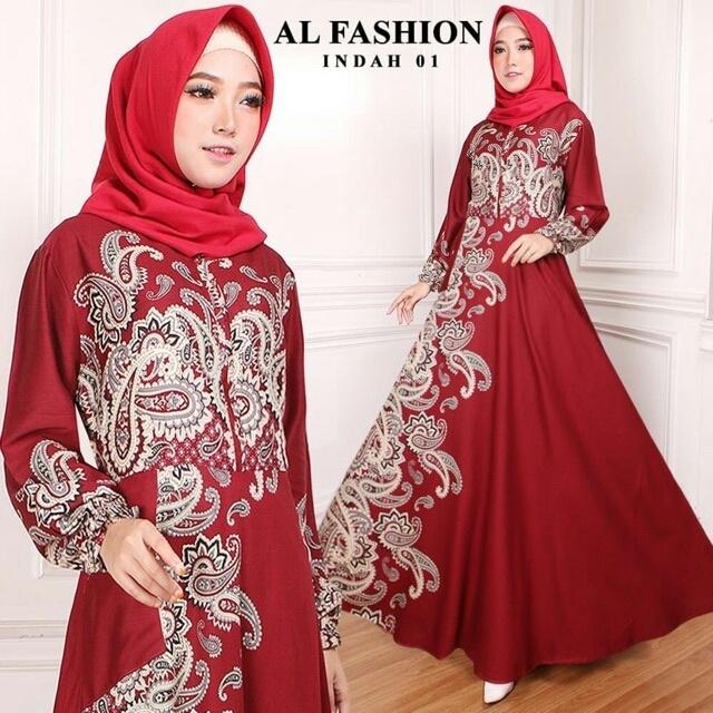 GAMIS BUSUI JUMBO GAMIS KATUN MURAH GROSIR BAJU JUAL PAKAIAN MUSLIM GAMIS KEKINIAN INDAH MERAH (NO PASMINA)