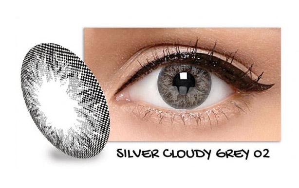 Exoticon Softlens by X2 ICE SILVER CLOUDY GREY 02 / NO 2 - Minus 1.50