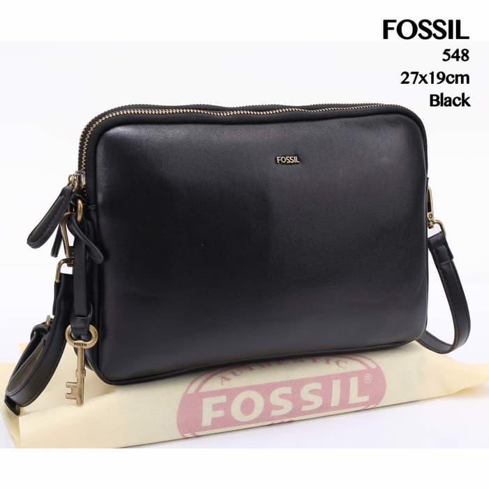 Best Seller!! Tas Fossil Sunreep Crossbody Leather Hitam Original 548-A199 - ready stock