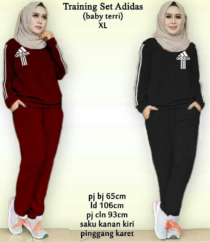 BAJU OLAHRAGA MUSLIM TANGAN PANJANG Traning set adidas/stelan olahraga muslim/stelan muslim murah