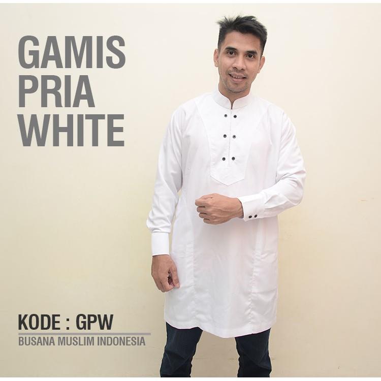 Baju Koko Gamis Pria Eksklusif SlimFit WHITE (Size M)
