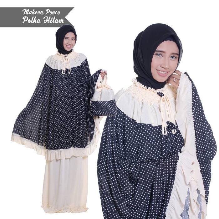 Mukena Spandex Ponco Polka (Tanpa Kepala)