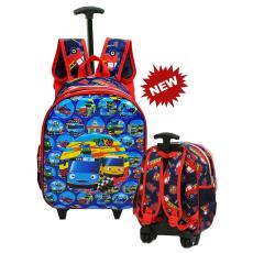 Onlan Tas Trolley Anak Sekolah TK Bus TAYO Karakter Anak Laki Laki 5D Timbul Import