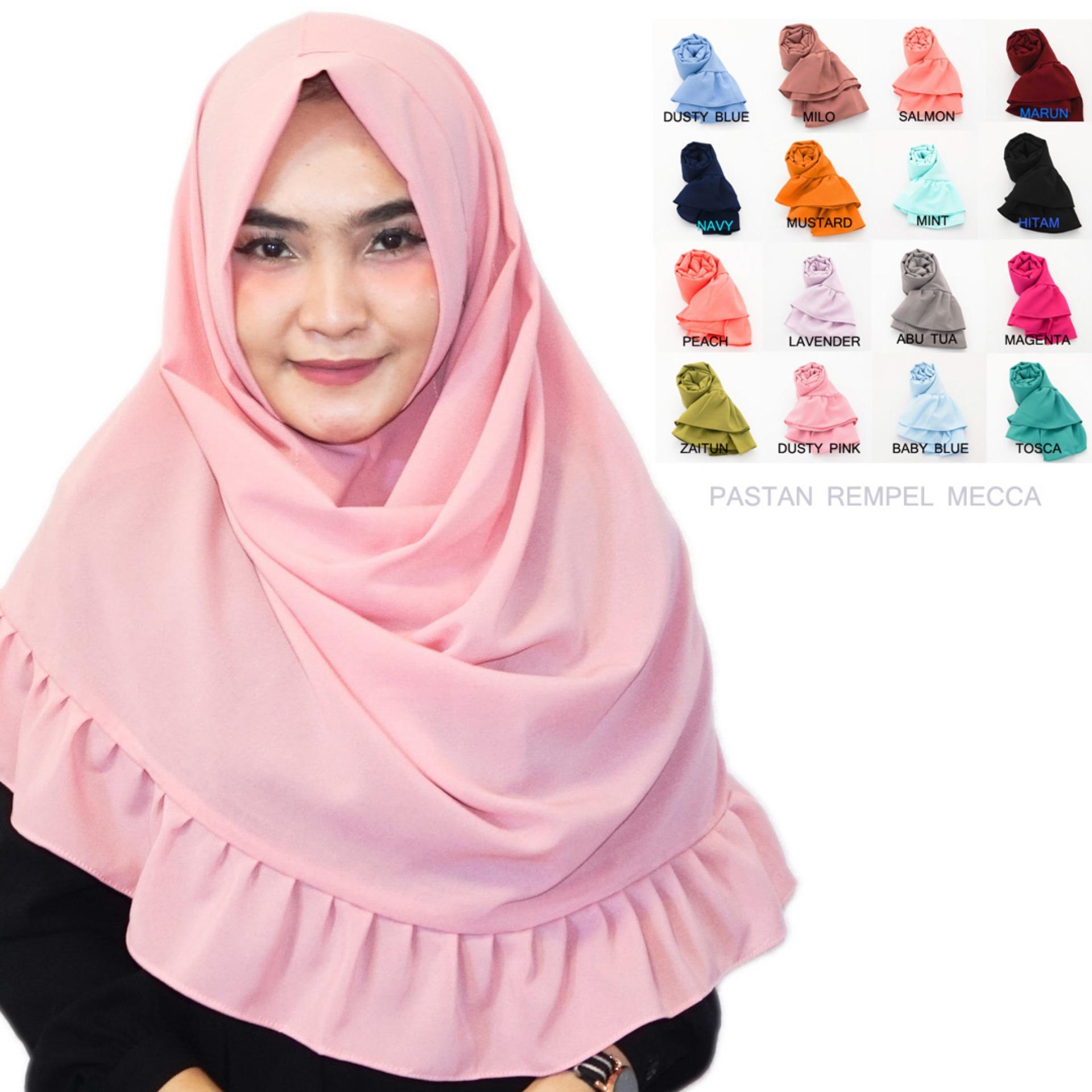 Pashmina Instan Rempel Mecca - Hijab Instan Rempel - Jilbab Kerudung Instan Berkualitas