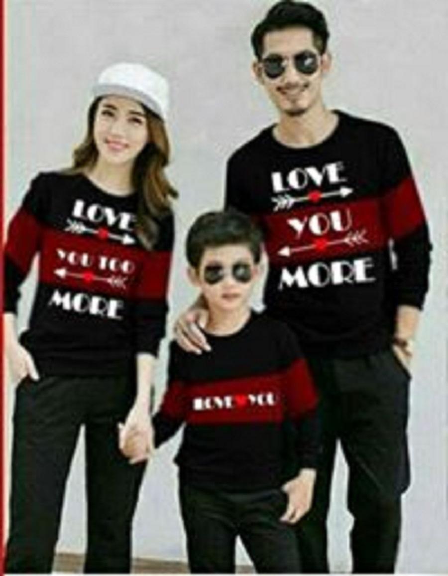 COUPLELOVER- SWEATER KELUARGA LOVE YOU MORE-BLACK LENGAN PANJANG FASHION FAMILY COUPLE FAMILY BAJU KELUARGA