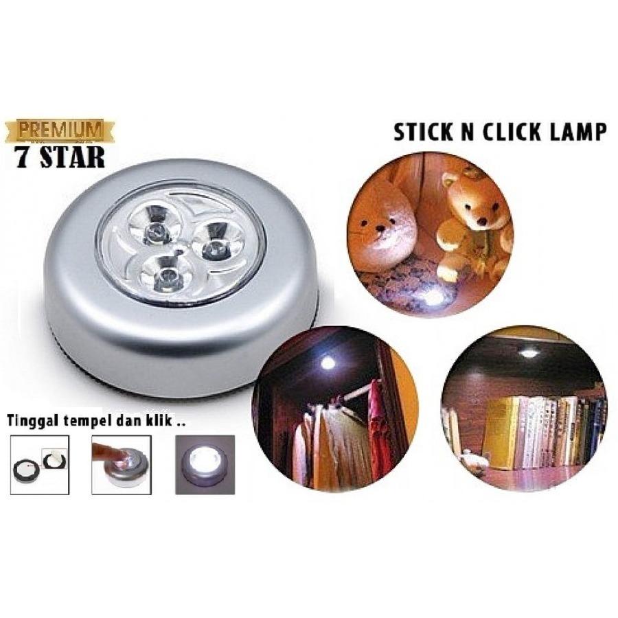 PREMIUM StickTouch Lamp Stick And Click Emergency / Lampu Tempel Darurat 3 LED / Lampu Tempel Serbaguna Lampu Sentuh Lampu Unik Lampu Mini 1Pcs