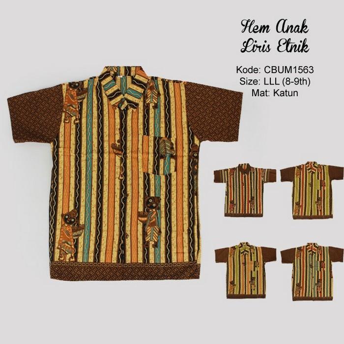 Mila Style - Baju Kemeja Batik Anak Katun Liris Etnik Size LLL CBUM1563M1 - Multicolor