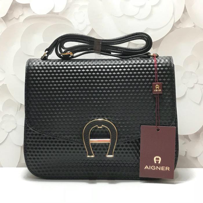 Diskon 10%!! Aigner Pina Crossbody BlaC-K Tas Aigner Original - ready stoC-K