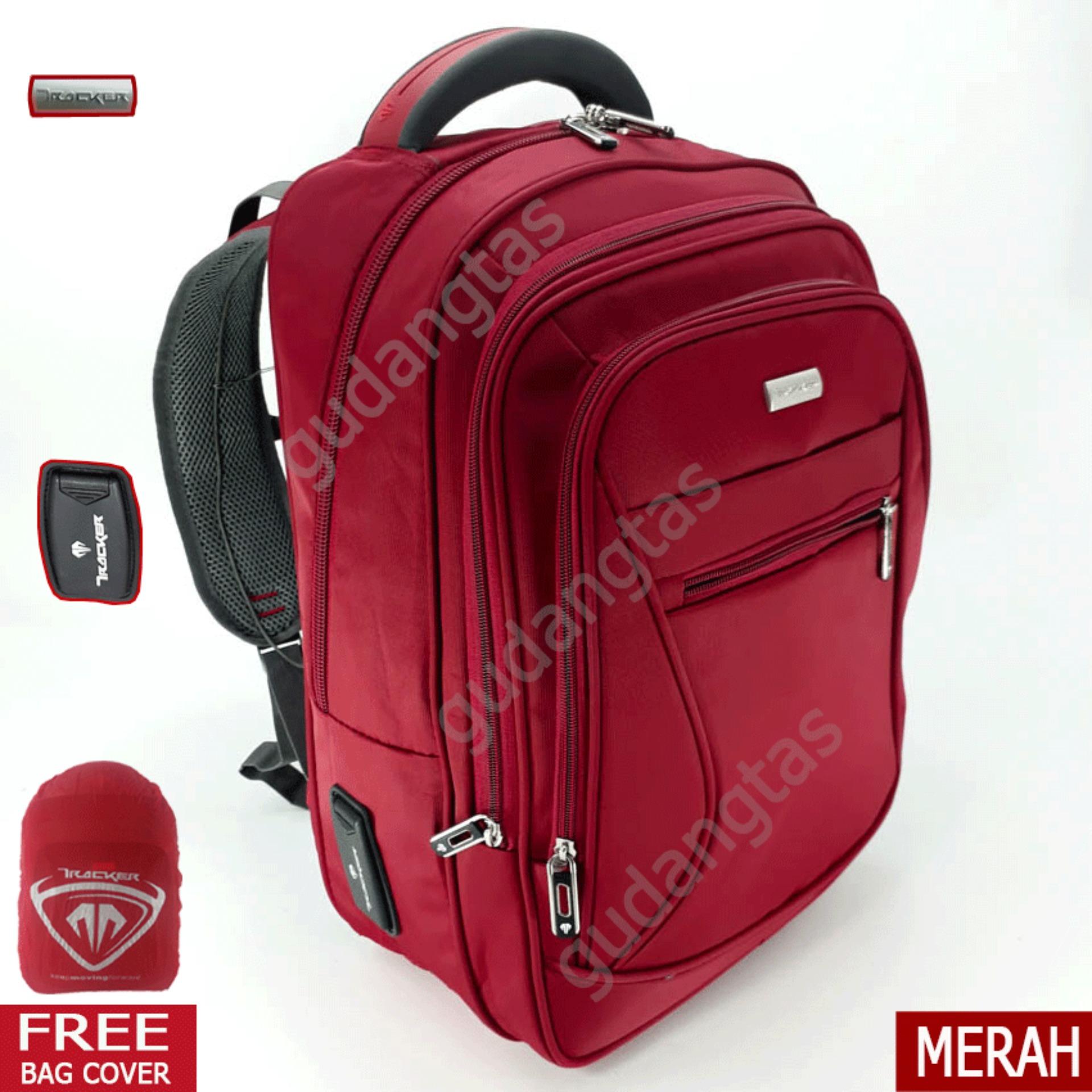 Tracker Tas Ransel Backpack 18 Inchi 78315 laptop 14 inchi MERAH Bonus Bag Cover
