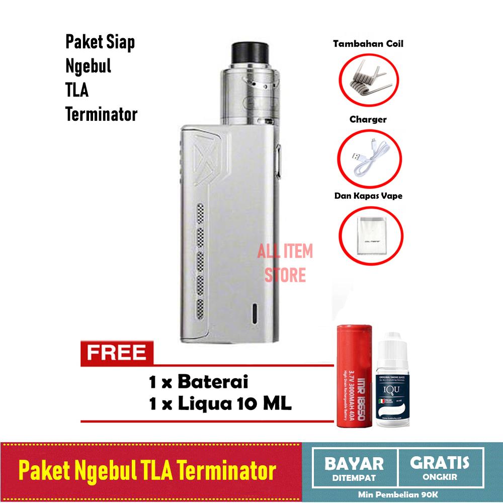 Paket Siap Ngebul TLA Terminator Rokok Elektrik Vape TLA + Free Baterai Coil Liquid Kapas dan Charger Paket Siap Ngebul TLA Terminator Rokok Elektrik Vape TLA + Free Baterai Coil Liquid Kapas dan Charger