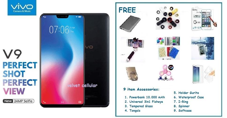 VIVO V9 [4/64GB] + FREE 9 ITEM ACCESSORIES