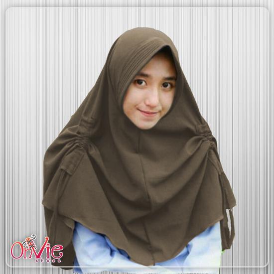 Onvie Khimar Pet Serut Samping | Jilbab Pet Antem Serut Samping - Jilbab Instan - Khimar Wolfis Kerut Samping