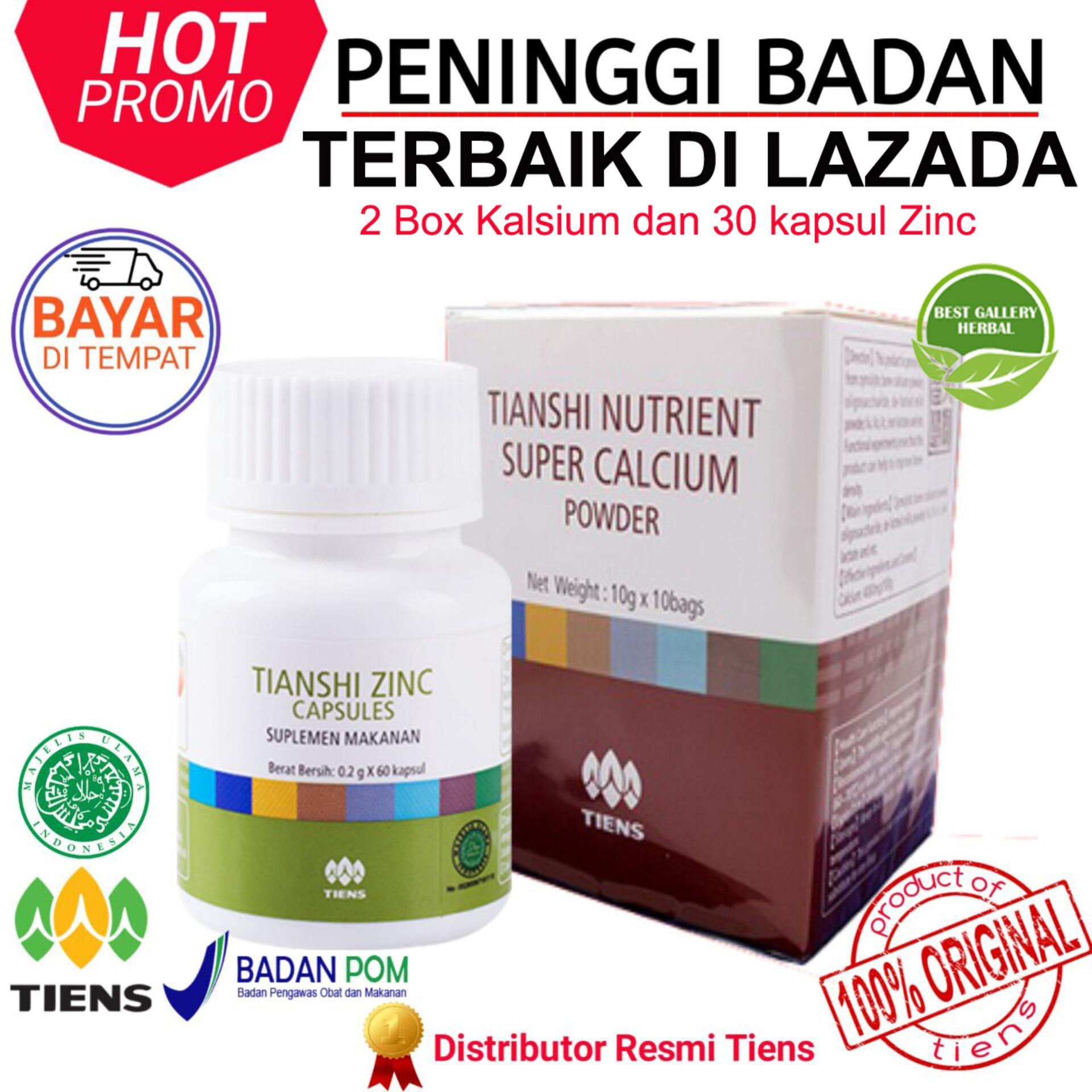 Obat Peninggi Badan Alami Grow Up TIENS Super Paket 20 Hari / 2 Box Kalsium Dan 30 Kapsul zinc (100% Terbukti) TERBAIK BERKUALITAS Di LAZADA PROMO Murah By Best Gallery Herbal