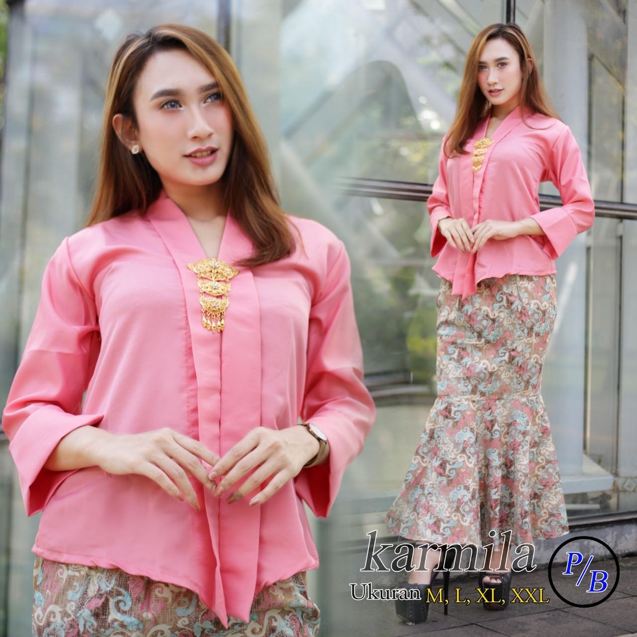 KEBAYA MODEREN KEBAYA PESTA GROSIR KEBAYA ROK DUYUNG MURAH CANTIK JUAL BAJU GROSIR KEBAYA KARMILA WARNA SALEM READY SIZE M L DAN XL