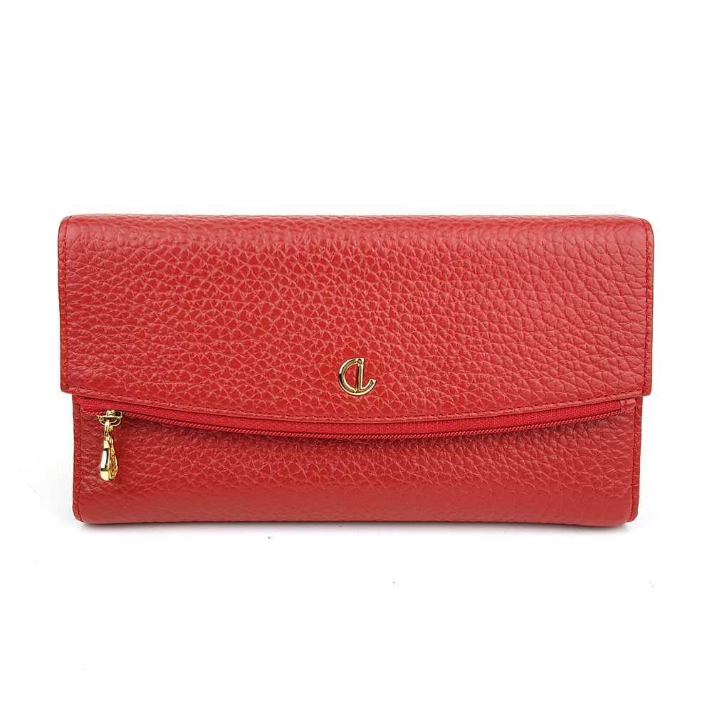 Dompet Panjang Kulit Asli Pria Wanita Murah - CJ1-SUOM RED