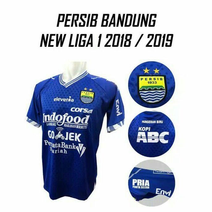 Jersey Persib Home Liga 1 2018 Hyget Sablon Logo Bordir