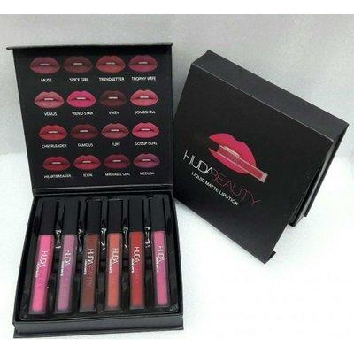 HUDA BEAUTY LIPGLOSS MATTE BOX ISI 6 HUDA LIQUID LIPSTICK