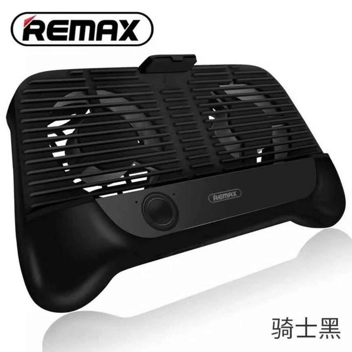 PROMO Remax Smartphone Cooling Gamepad RT-EM01 Stand Pad Handphone Hp ORI - Hitam Original 100%
