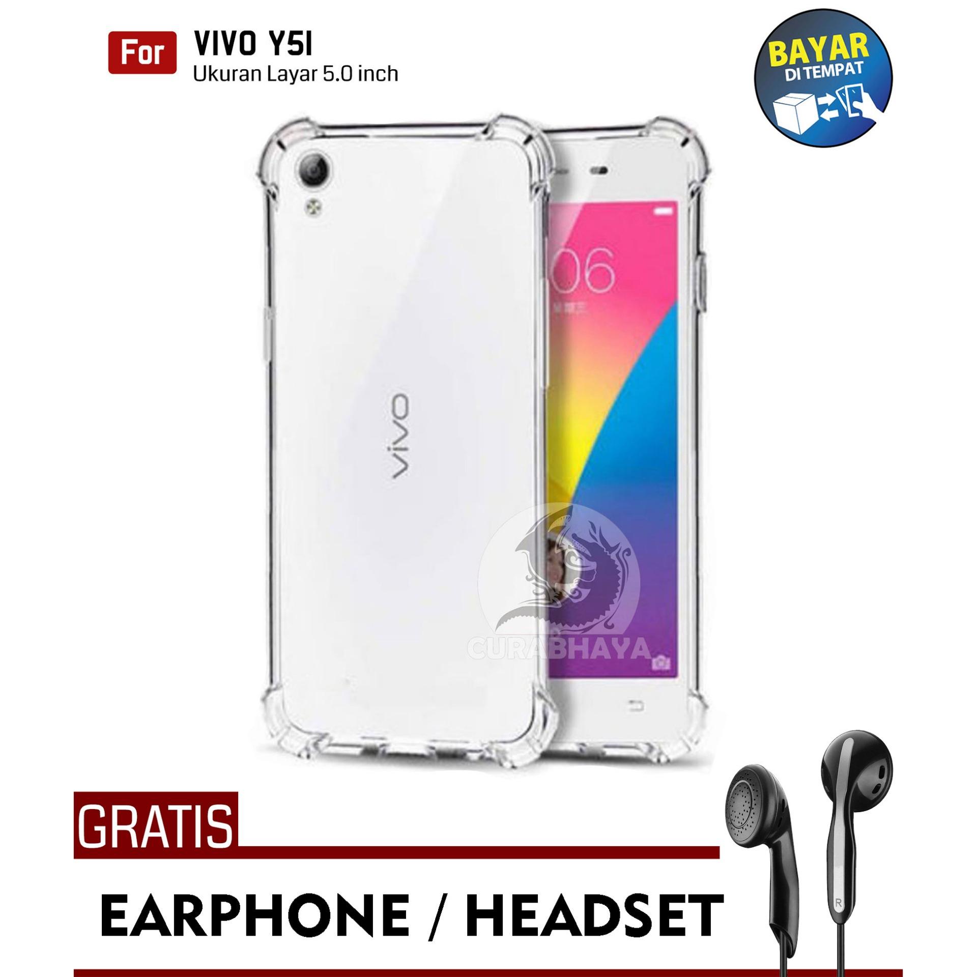 AirShock Vivo Y51 / Y51L / Y51T / Y51S | Anti Crack Premium Softcase Cushion ShockProof + Gratis Free Earphone Headset Handsfree