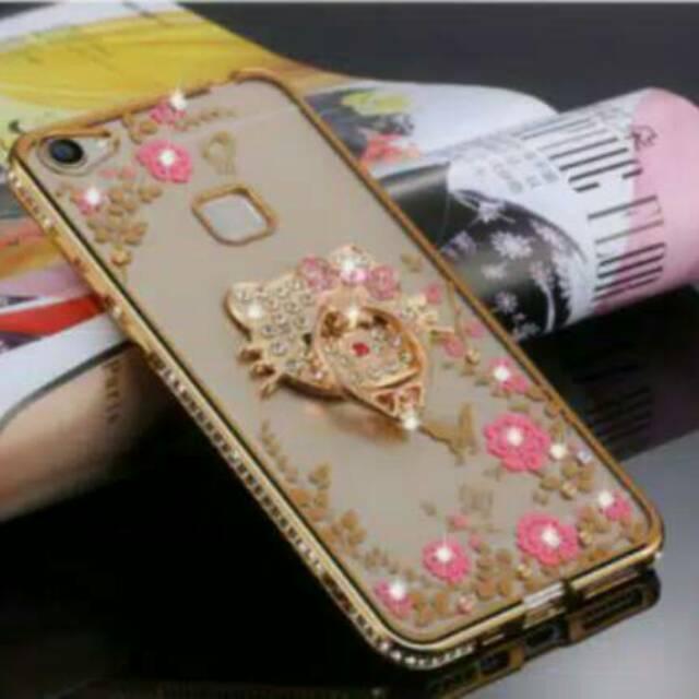 TERLARIS!!! XIAOMI REDMI 4A SOFTCASE FLOWER LIST DIAMOND CHROME CASING MURAH