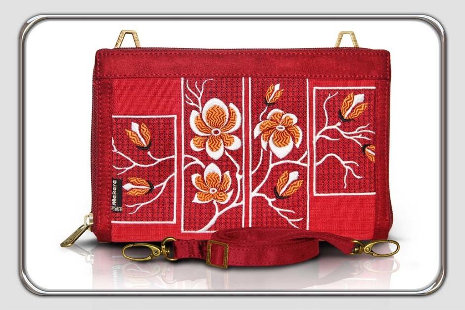 Pusat Tas Etnik / Tas Wanita Murah / Dompet Wanita / Dompet Murah / Selempang Wanita / Tas Selempang / Dompet Etnik / Dompet Organizer / Dompet Flat / Flat Wallet / Slingbag / Sling Bag / Dompet Selempang Wanita / Flat Plain Makara Red Curl Merah