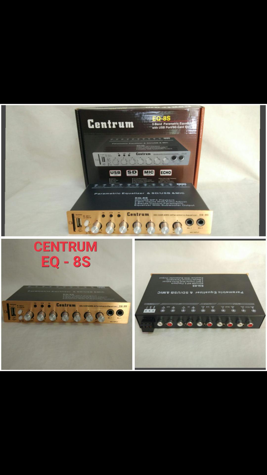 Centrum EQ 8S original Equalizer amplifier Parametric Pre Amp Audio Mobil car suara bas ampli USB MP3 MUSIK karaoke LIT BONUS GRATIS ONGKIR