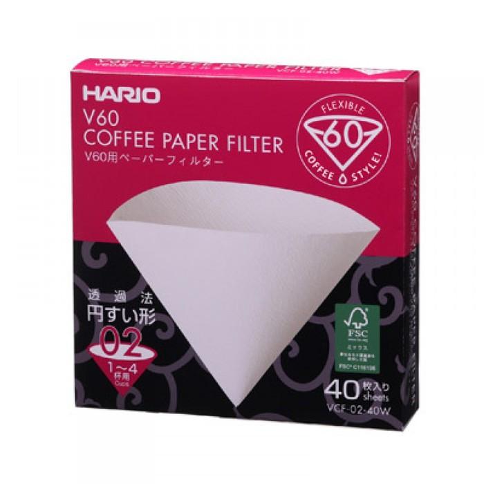 Hario V60 Coffee Paper Filter 02 Vcf-02-40W Saringan Kopi 40 Lembar - 8Me3ec