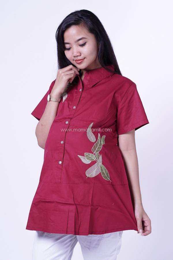 Mama Hamil Baju Hamil Menyusui Daun / Baju JUMBO / BIG SIZE / Atasan Hamil / Kemeja Hamil / Kemeja / Baju Murah / Celana Hamil / Ibu Hamil Menyusui / Baju Hamil Kantor