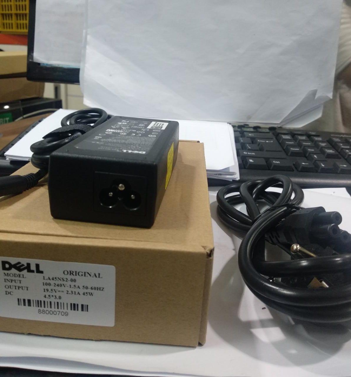 DELL ORIGINAL Adaptor Charger Laptop Dell 19.5V 2.31A 45W/ 4.5*3.0mm jack kecil With Pin For Inspiron 14 3000 Dell Ultrabook XPS 13Dell Vostro 15-3000Dell XPS 12 XPS 13 UltraBook, XPS L321X XPS L322X Series INCLUDE Kabel power