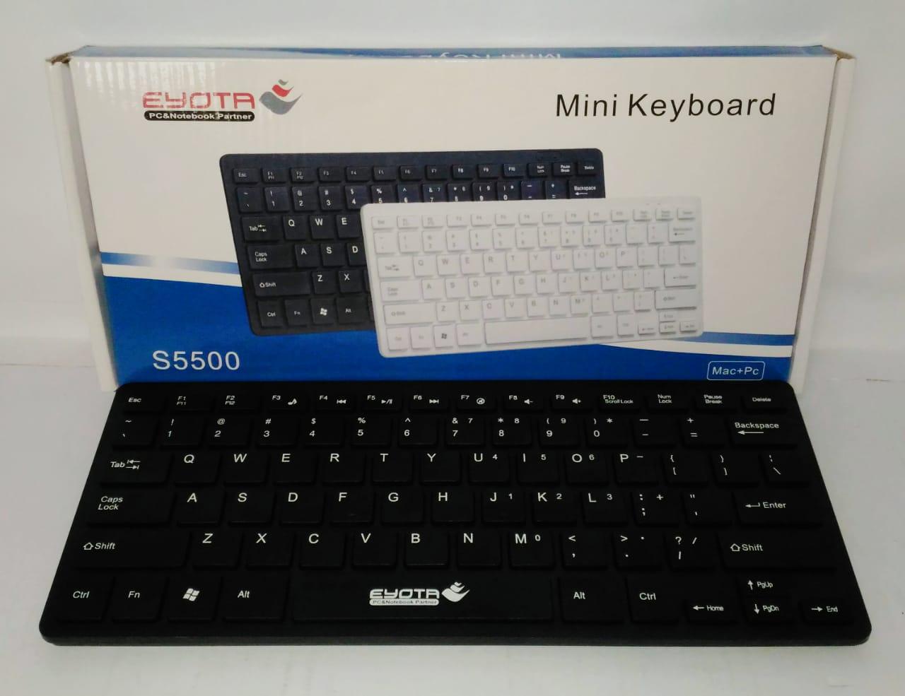 Eyota Keyboard Mini USB with Tombol FN - Ukuran 28,5 x 12,5 x 2,5cm