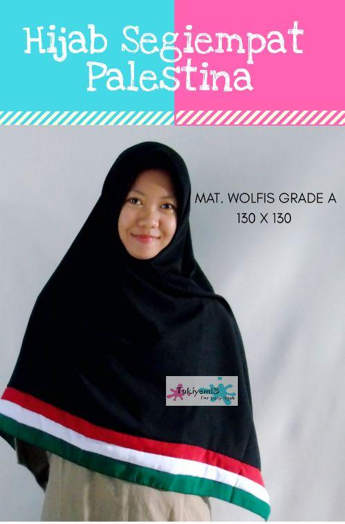 Jilbab Segiempat Kerudung Hijab Syari Palestina Wolvis Woolpeach - tukiyem13 `