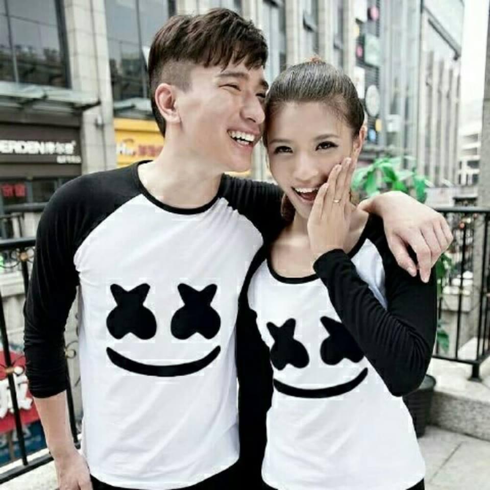 SUNSHINE COUPLE-BAJU PASANGAN KAOS COUPLE MARSHMELLO KIMONO LENGAN PANJANG-PUTIH HITAM (HARGA SUDAH DAPAT 2 BAJU) / KAOS COUPLE / COUPLE MURMER / FASHION COUPLE / BAJU COUPLE / COWOK DAN CEWEK