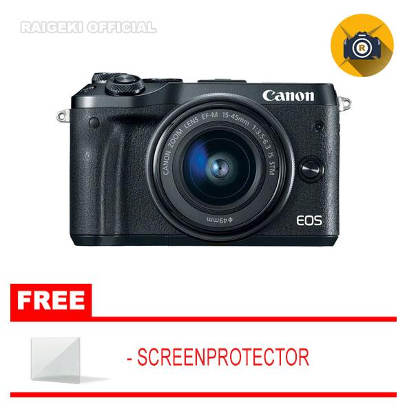 Canon EOS M6 Kit 15-45 mm Kamera Mirrorless ( Free Screenguard Terpasang )