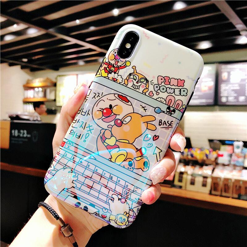Roti Superman Casing HP Imut Cahaya Biru Casing Lunak IPhone7plus Kartun Bungkus Penuh