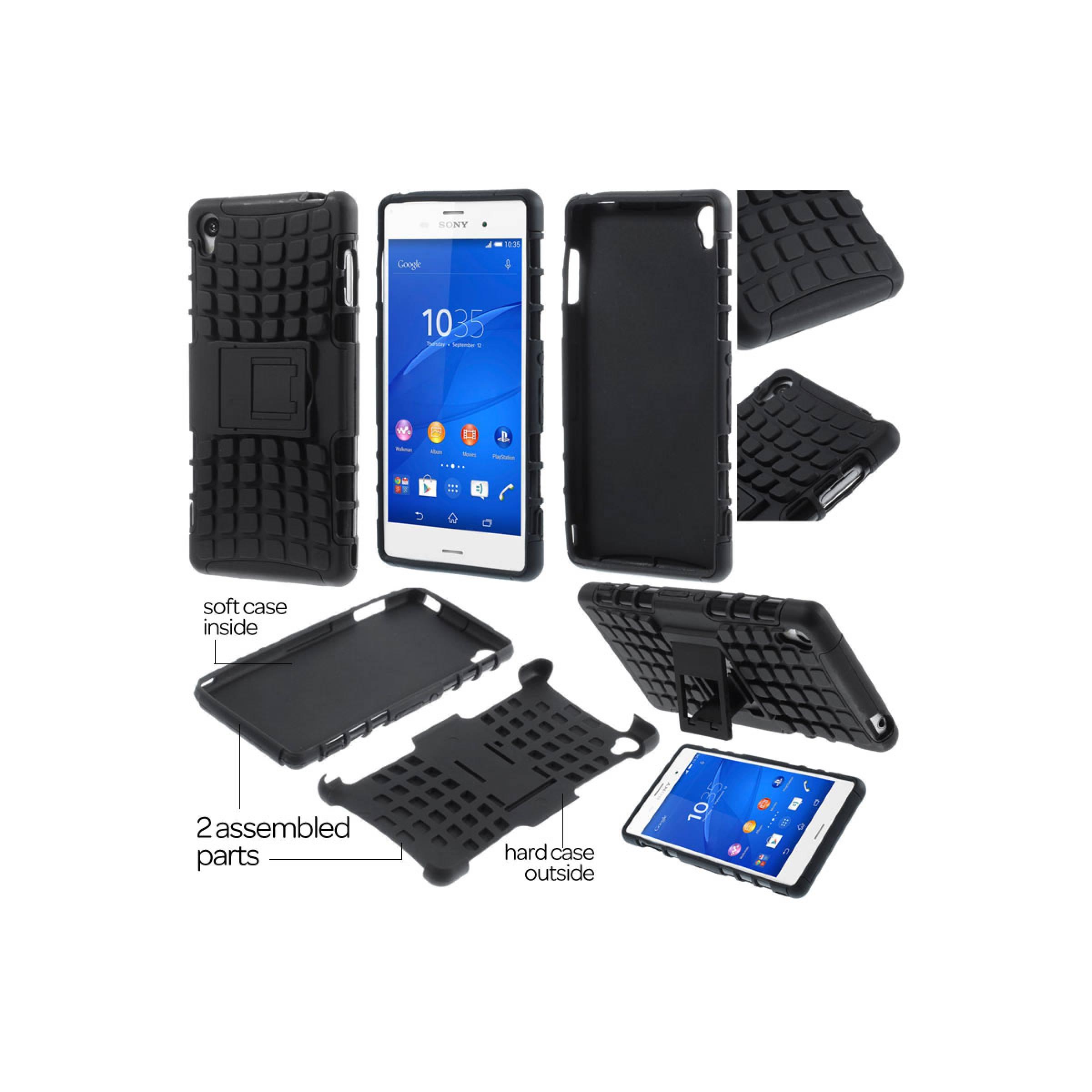 Jual Heavy Duty Rugged Armor Hard Soft Cover Stand Case Sony Xperia Z3