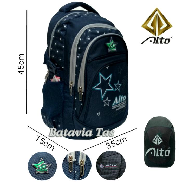 Batavia Tas Ransel Backpack Alto Grande Versatile2 Sekolah / Kuliah + Waterproof Raincover