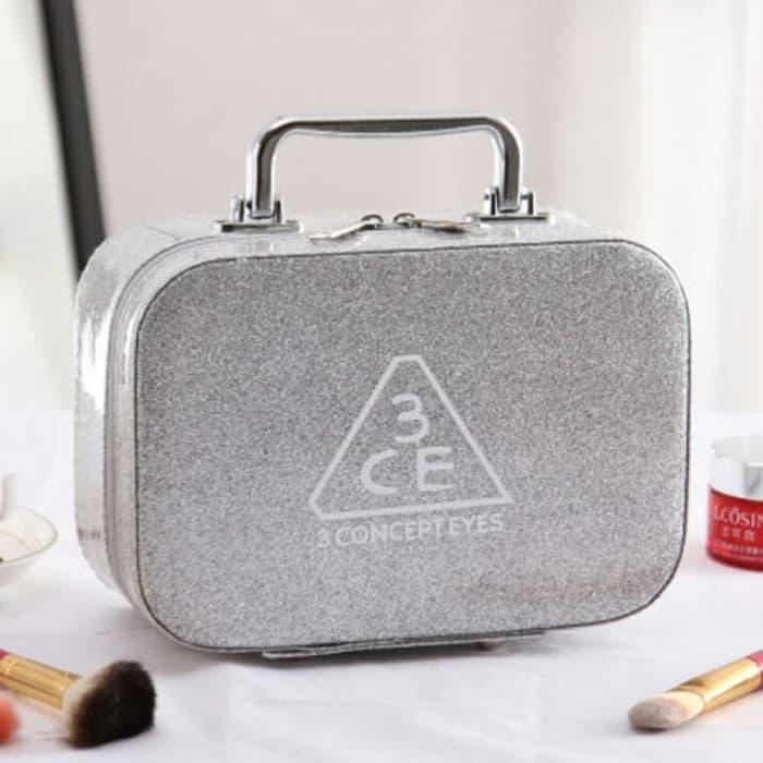 Tas Kosmetik / Beauty Case / koper kosmetik glossy glitter 3ce kp 04 - Perak / tas wanita / tas make up
