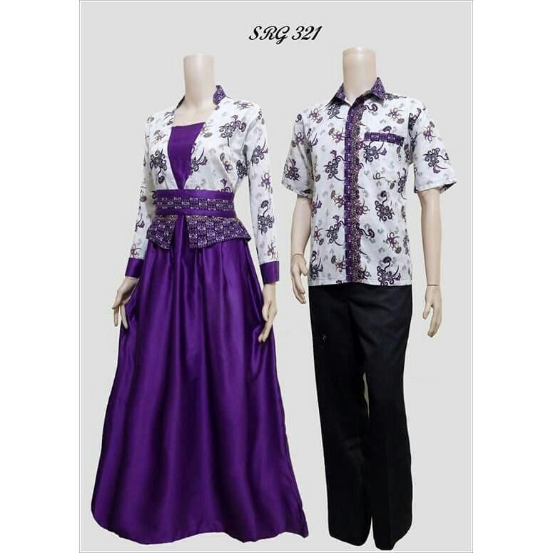 TERMURAH - Batik Couple / Couple Batik / Batik Sarimbit / Baju Batik Modern / Batik Kondangan / Baju Batik SRG 321 Ungu