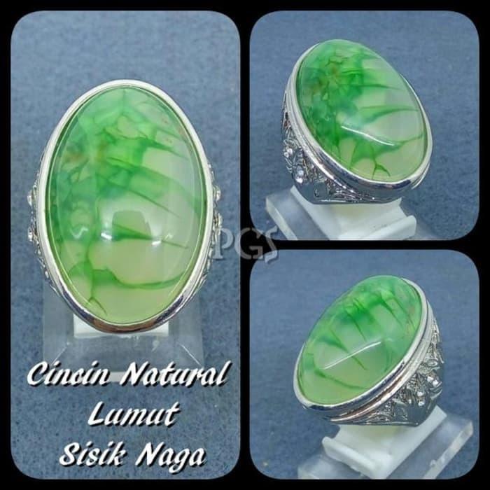 CINCIN BATU AKIK NATURAL LUMUT SISIK NAGA HIJAU MEMPESONA PALING MURAH