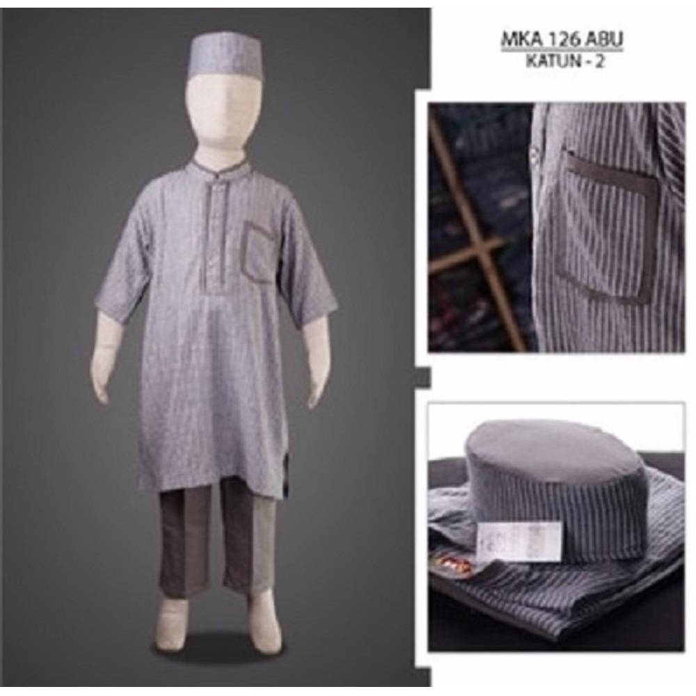 MKA126Abu(2-4tahun) baju koko anak grosir murah