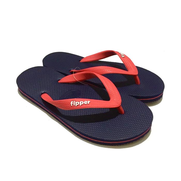 Best Seller!! Sandal Fipper Slick Navy Peach - ready stock