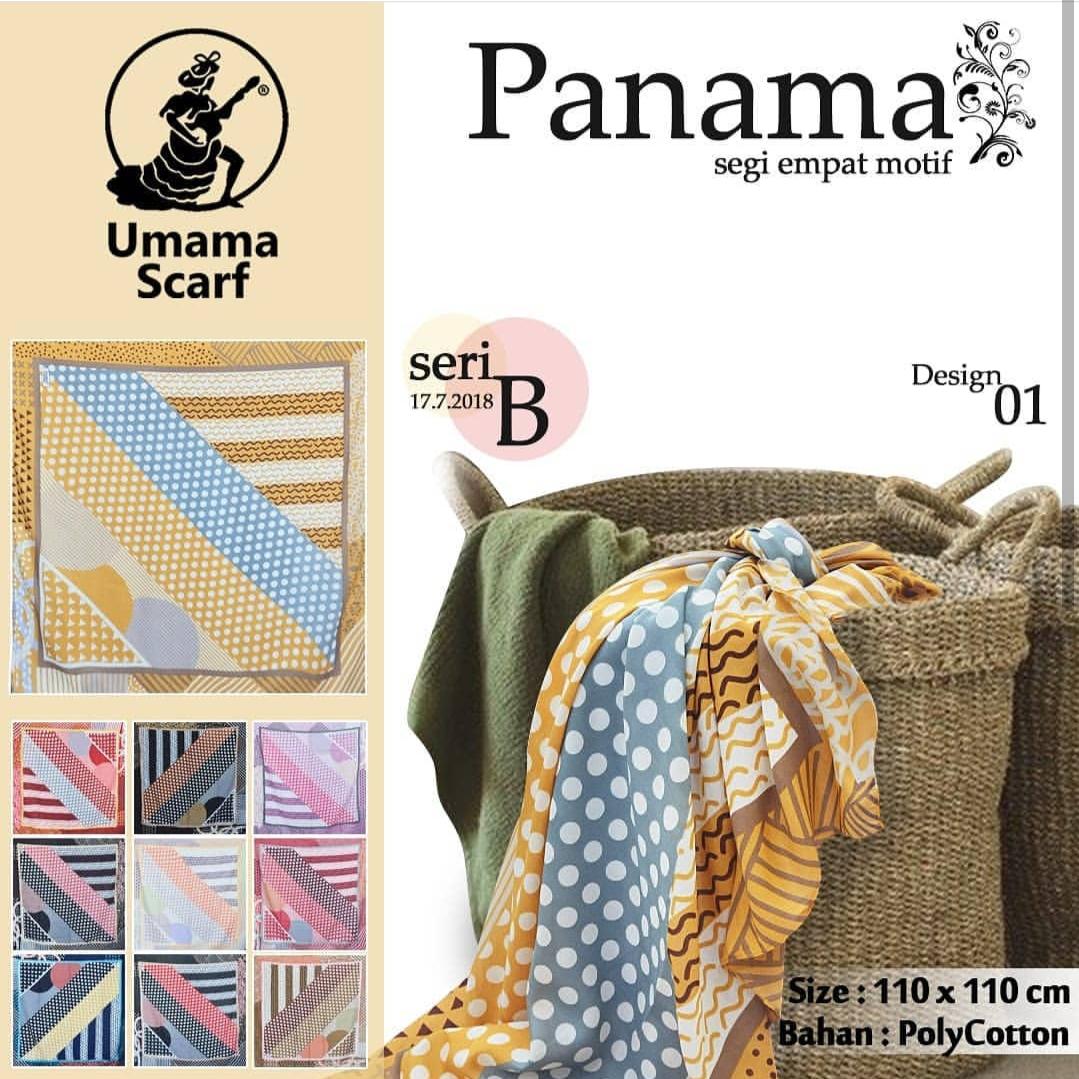Hijab Segi Empat Motif polkadot abstrak type panama / Jilbab Segi Empat Motif / Kerudung Segi Empat Motif /Hijab Segi Empat panama Umama scarf