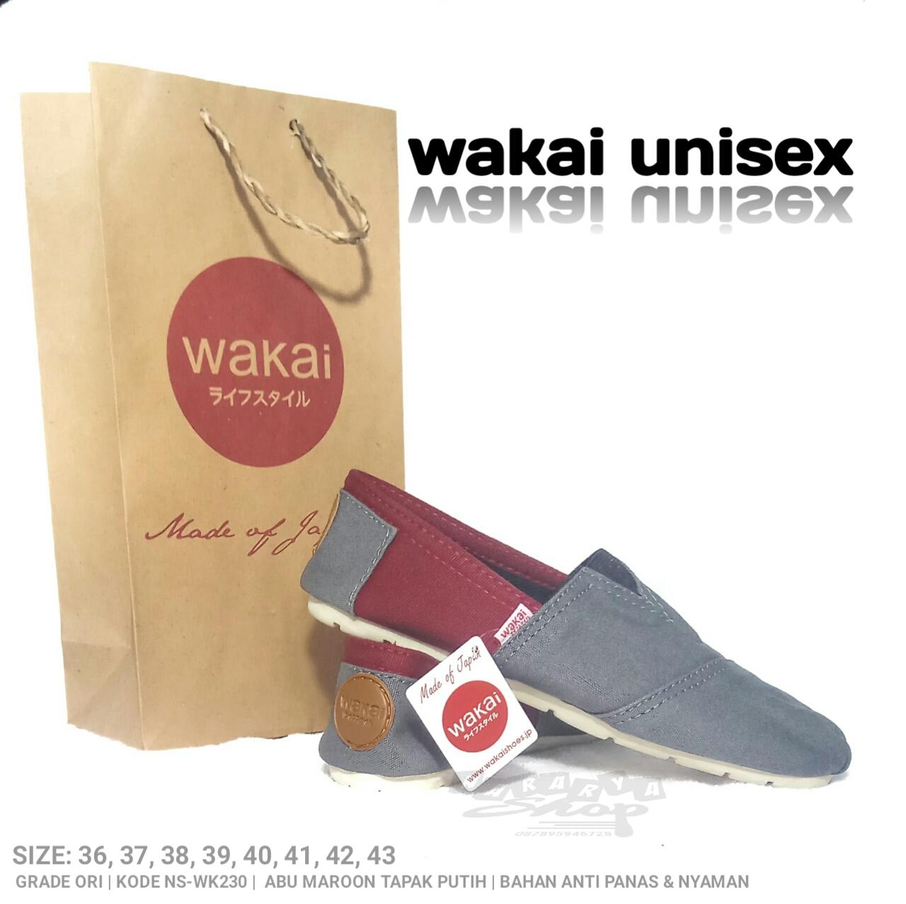 sepatu wakai abu maroon sepatu wakai murah wakai sepatu pria sepatu wanita wakai sepatu unisex sepatu formal wakai slip on loafer sepatu wakai pria wanita