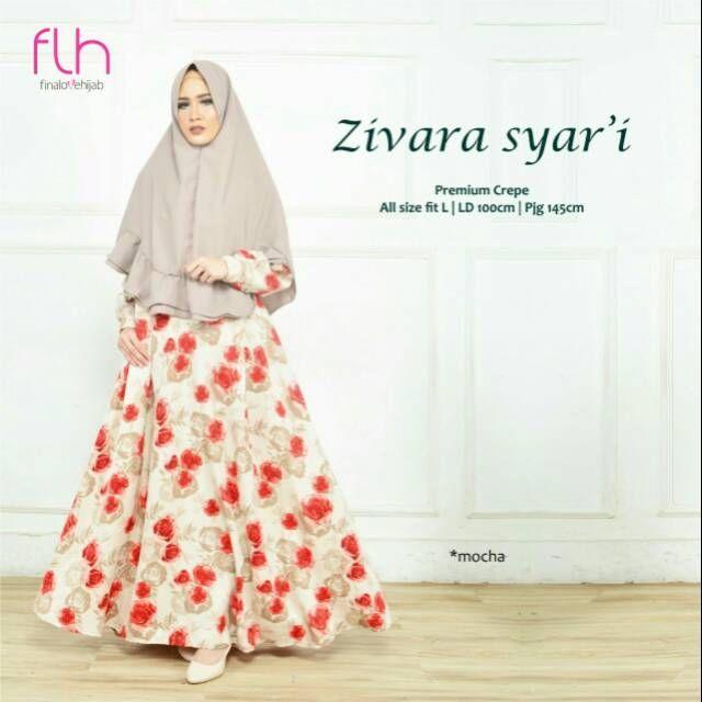 Baju Gamis Syari Motif Bunga