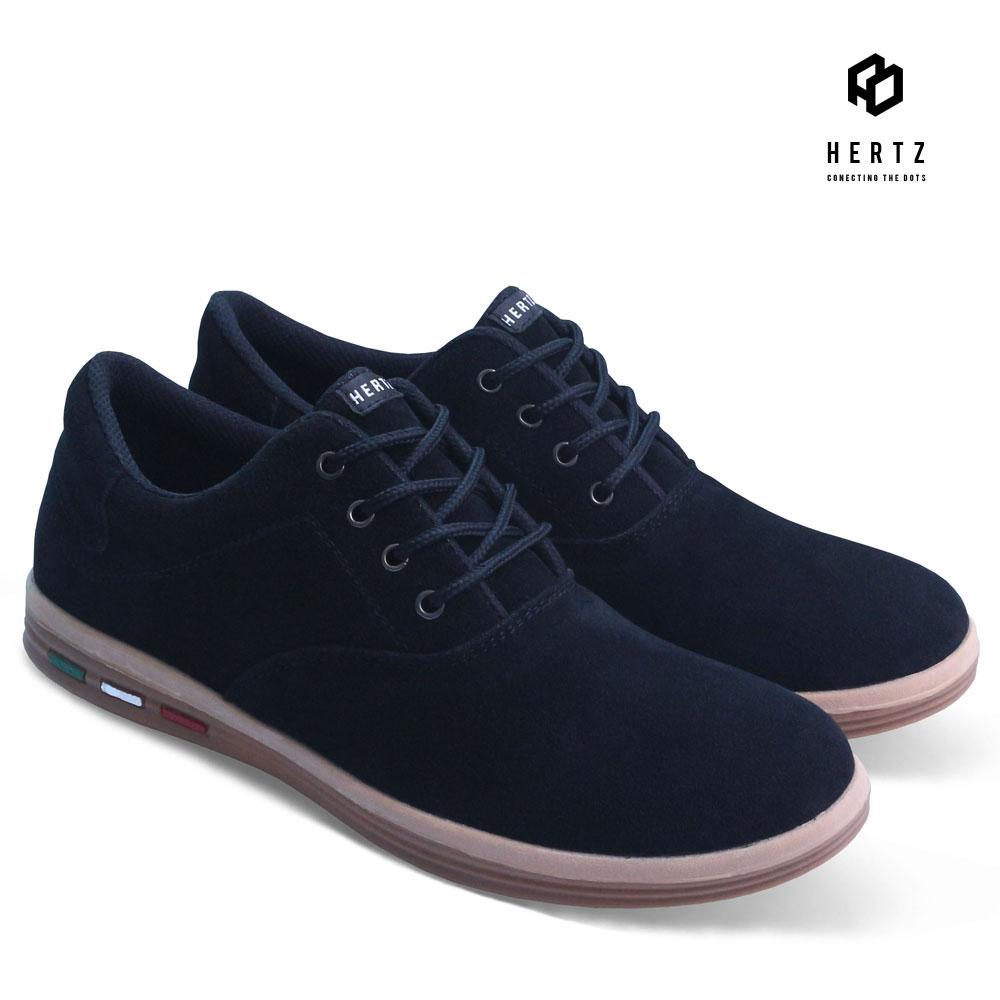 Sepatu Sneakers Pria H 2148 Sepatu Kets dan Kasual Original Hertz Model Terbaru Harga Murah Keren Warna Hitam untuk Kuliah, Jalan, Santai