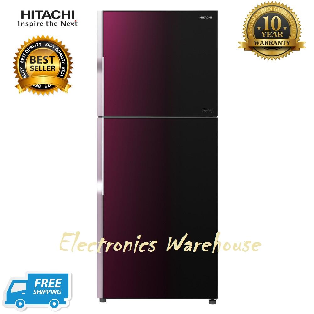 Hitachi Kulkas RVG47PGD3GXRZ-Gradation Rose Red New Stylish Line Glass 395L Free Ongkir jabodetabek